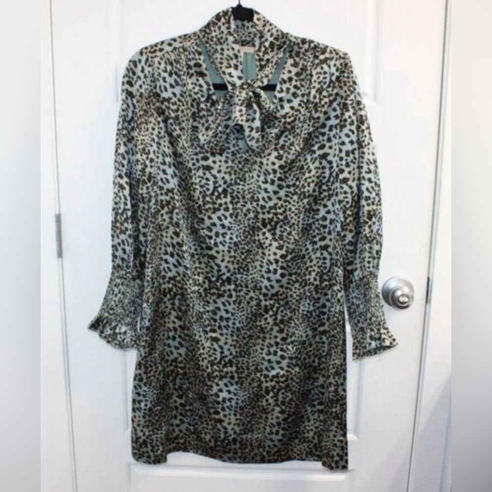 Rebecca Taylor Lynx Silk Shift Dress, Light Sage Size 6